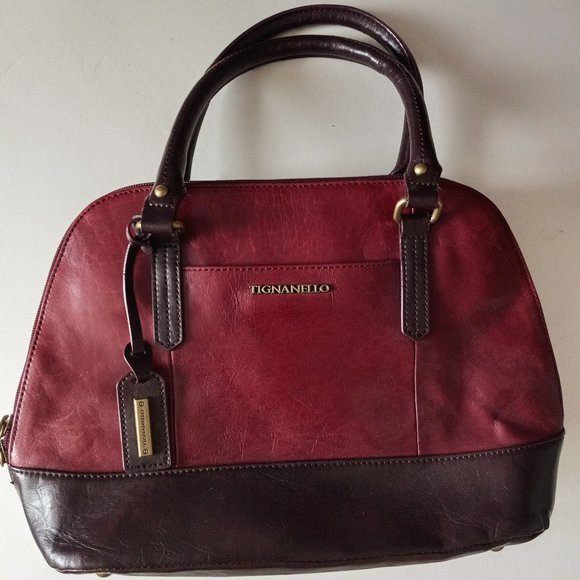 Tignanello Handbags - Tignanello Leather Accordian Handbag EUC